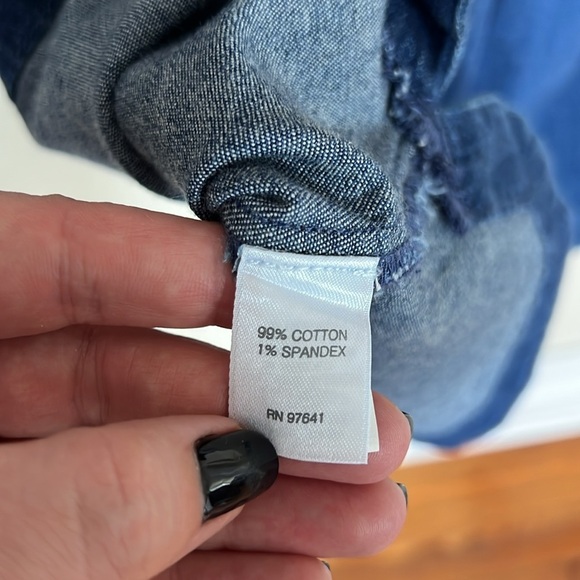 J. Jill Modest Casual Blue Denim Shift Dress with 3/4 Sleeves - Size Small Tall - Picture 9 of 9